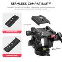 Avella Video Tripod Fluid Head with Quick Release Plate, Lightweight Heavy Duty Compatible with Manfrotto,Max Load 13.2lb/6kg for Video Canon Nikon Sony Olympus Panasonic DSLR Camera, V504
