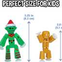 Zing StikBot Christmas Crew Pack 7 Festive Themed Poseable Action Figures with Holiday Accessories, Stop Motion Animation Toy for Kids