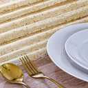 12PC Gold Gauze Table Runner 120 Inch 10FT Dining Wedding Baby Shower Holiday Birthday Sheer Tulle Table Décor