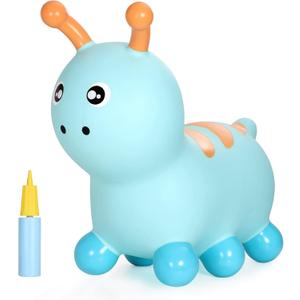 INPANY Bouncy Caterpillar Horse Hopper for Toddlers - Kids Inflatable Bouncing Horse Hopper, Ride on Animal Toys, Birthday Gift for 2 3 4 Year Old Boy Girl