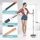 AIR U+ Grout Brush with Long Handle 180 Swivel Scrub Brush with Tweezers to Hair Clip V-Shape Grout Line Scrubber Stiff Bristles for Deep Cleaning Crevice, Tile Line, Shower, Kitchen, Corners
