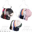 6 Packs Hat Hangers for Closet, Premium Hat Organizer for Baseball Caps, Cap Rack for Organizers and Storage, Space Saving Hangers Holder 50 Hats and Usable for Belt, Scarf, Tie, Bra, Purse