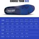 WalkHero Plantar Fasciitis Insoles - Medium Arch Support Inserts for Men & Women with Comfort Cushion | Orthotic Inserts to Relieve Foot Pain and Provide Shock Absorption (Blue) Mens 12-12 1/2