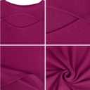 6 x Missufe Women's Summer Boat Neck Short Sleeve Cut Out Knit Bodycon Casual Dress (Purple, L)