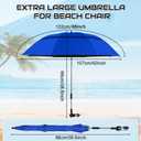2 Pack 48.6" Double Canopy Chair Umbrella with Clamp, 360 Adjustable Beach Chair Umbrella with UPF50+ Sun Protection, Portable Bag, for Outdoor Use