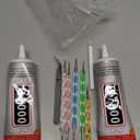 B7000 Adhesive Rhinestones Glue for Crafts, 2PCS 110ml / 3.7 fl oz with 5 Dotting Pen Tool, Wax Pencil and Tweezer, Jewelry Glue for DIY Craft, Makeup, Shoes, Jewelry Making, Nail Art