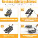 HOUSE AGAIN Grill Brush Bristle Free, 304 Stainless Steel Food-Grade Brush Head with Scraper, Safe BBQ Outdoor Grill Cleaning Brush Strong Barbecue Brush Cleaner Non Wire for Grill Grate/Wooden Handle
