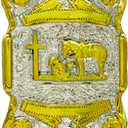 Moranse Bolo Tie with Western Cowboy Religion Cross Cowboy Style Genuine and Cowhide Rope (Gold)