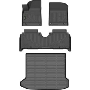 Floor Mats & Cargo Liner Custom for 2025 Hyundai Ioniq 5 N All Weather Protection TPE Automotive Floor Liners Fits Front& 2nd Row Set Accessories, Black