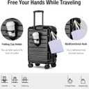 KYME Carry On Luggage With Wheels,Small Suitcase with TSA Lock,20" Black, Carry-On 20-Inch（non-expandable）