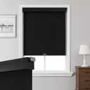 Joydeco No Drill Blackout Shades, Free-Stop Cordless Roller Shades, UV Protection, Thermal Insulated Blinds for Indoor Windows, Easy Install Window Blinds for Home and Office (Black, 35" W X 75" H)
