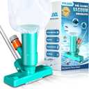 Pool Cleaner Vacuum, Pool Vacuum for Above Ground Pool with 3 Scrub Brushes, Nylon Mesh Net - Above Ground Pool Vacuum for Swimming Pool, Spa, Fountain, Pond, Hot Tub, Pure Green