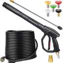 YAMATIC Pressure Washer Gun and Hose 50FT with Easy Pull Trigger - Ergonomics Handle - High Power Washer Hose and Wand Replacement for Honda, Excell, Simpson, Craftsman, Troy Bilt, Ryobi, Greenworks