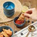 Sureasy Mini Ceramic Dipping Bowls 4 oz, 3.5 Inch Small Bowls for Sauces & Side Dishes, Microwave & Dishwasher Safe, Set of 4, Blue