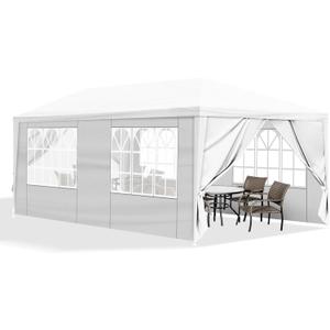 10x20 Outdoor Party Tent with 6 Removable Sidewalls & Transparent Windows Outside Gazebo Canopy Tent Event Tent for Wedding, Birthday, Garden Parties and Backyard Patio BBQ Events