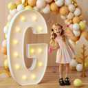 imprsv Marquee Light Up Letters, 4FT Mosaic Letters with Light for Baby Shower Graduation Party Decor, Large G for Engagement Wedding Party Decorations (Need to Assemble)