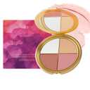 Eye & Cheek Palette - Eyeshadow and Highlighter Makeup, Face Highlighter Palette for Women, Multitasking Blush, Highlighting Eye & Cheek Palette, 4-In-1Makeup Palettes Kit, Natural Glow Contour Powder