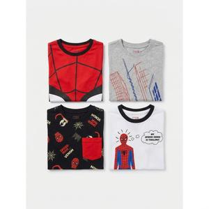 Essentials Disney | Marvel | Star Wars Boys' ShortSleeve TShirts, Pack of 4, Marvel Spiderman, Small