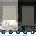 100% Blackout Roller Shades Cordless Blinds for Indoor Windows,Free-Stop Window Shades Pull Down,Thermal Insulated Fabric UV Protection,Blackout Window Guard Blinds for Home,Office,Ivory,33" W x 72" H