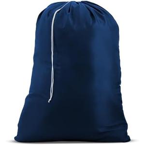 Nylon Laundry Bag - Locking Drawstring Closure and Machine Washable. These Bags will Fit a Laundry Basket or Hamper and Strong Enough to Carry up to Three Loads of Clothes. (Navy Blue)