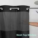 Colorful Star Small Stall Waffle Weave Shower Curtains, 256GSM Heavy Duty Shower Curtain with Snap in Fabric Liner, Hotel Style No Hook Waterproof Bathroom Curtain Set, 36 x 75 Inch, Black