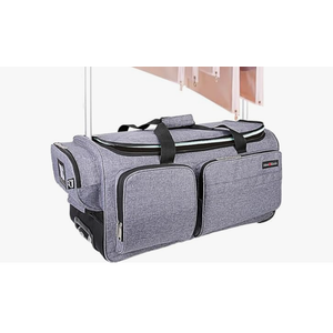 Dance Bag With Garment Rack For Travel,28inchDance Competition Garment Bags with Clothes rack,Suitcase, Collapsible Rolling duffle For Travel, Wheeled Drop-Bottom Upright Luggage Closet Suitcase,Grey