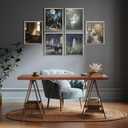 2 x LANCHI95 6 Pcs 8x10in Halloween Wall Art Prints, Vintage Posters, Cute Ghost Pictures for Bedroom Decor (UNFRAMED) (Witch 2)