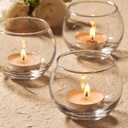 Volens 24PCS Clear Votive Candle Holders for Table Centerpieces, 2''2'' Round Glass Tealight Candle Holders Bulk for Wedding Decor and Home Decorations
