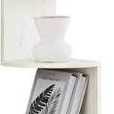 VASAGLE Corner Shelf Wall Mount, 5-Tier Floating Corner Bookshelf, Plant Shelf for Bedroom, Living Room, Bathroom, Home Office, Rustic White