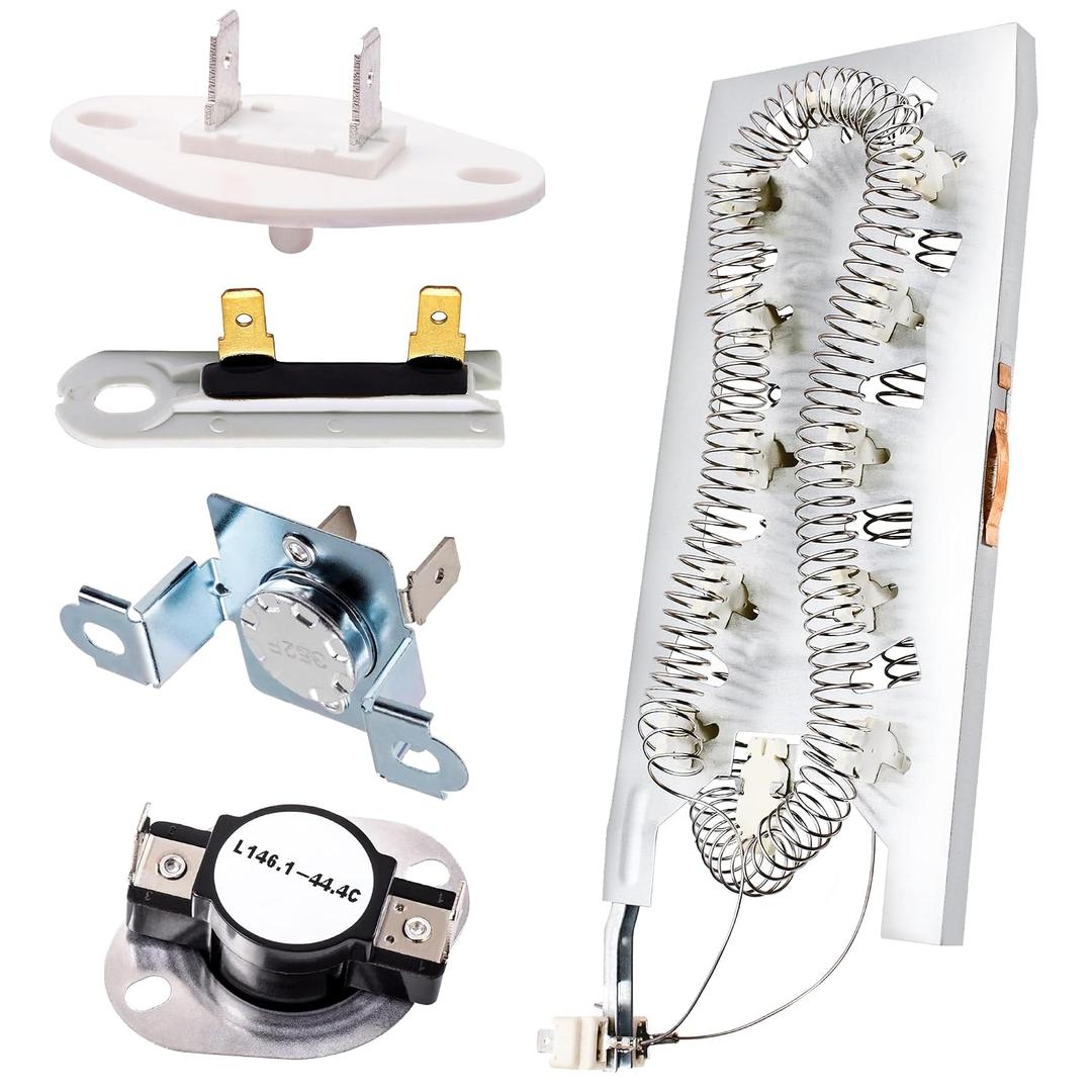 3387747 Dryer Heating Element 3392519 279973 Thermal Fuse 8577274 Thermistor for Whirlpool Kenmore He2 He3 GEW9250PW0 GEW9250PW1 MEDB835DW4 WED5100HW1 GEW9200LW1 GEW9250PW0 GEQ9800PW1 WED8300SW2