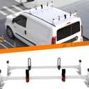 MELIPRON Steel Cargo Van Roof Ladder Rack Fit for RAM ProMaster 2013-2023 White 2 Bars