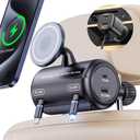 Backseat Retractable Car Charger Station,5-in-1 Headrest Charging Box 100W Max with Magsafe Car Mount Holder, 2-Port PD/QC Cigarette Lighter Adapter Ideal for All Phone/Taxi/Uber/Lyft/Driver,Rideshare