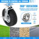 10 inch Casters Wheels, Heavy Duty Casters Set of 4 Load 1300lbs with Brake, Locking Swivel Plate Caster, Industrial Castor Wheels for Workbench, Cart, Trolley, Wagon and Shelves