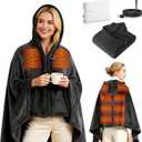 Heated Blanket Battery Operated Cordless Portable Heated Shawl, 61" x 31" Electric Throw Blanket with 3 Fast Heating Levels, with Rechargeable Power Bank, Winter Gift for Women