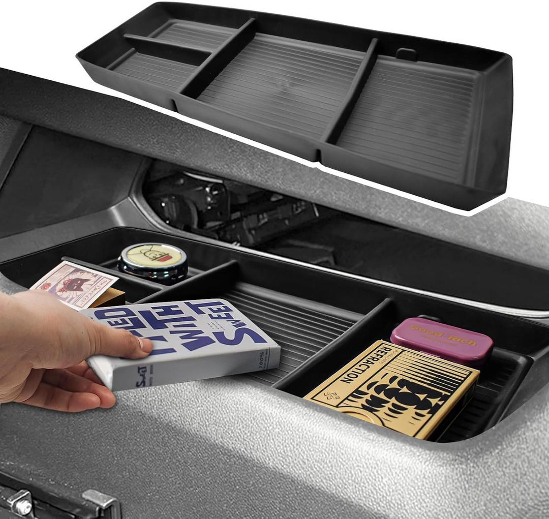Under Center Console Organizer Compatible with 2025 2026 Chevy Equinox LT/RS/ACTIV Accessories, Custom Fit 2025 2026 Equinox Lower Storage Insert Tray, TPE Floor Console Organizer (NOT For EV)
