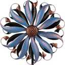 Wind Spinners Outdoor, Metal Kinetic Wind Spinner with Flower Design for Yard Garden Lawn Decorations, Dark Blue