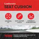 Motor Trend Seat Covers for Cars Trucks SUV, Faux Leather Full Set Gray Padded Car Seat Covers with Storage Pockets, Premium Interior Car Seat Cover