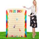 Blosssound 41.3" x 29.5" Extra Large Prize Drop Board Game Family Foldable Wood Disk Drop Game with 24 Colored Wooden Discs for Party Show Carnival Activity (Classic Style)
