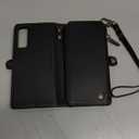 Defencase Compatible with Samsung Galaxy S21 5G Case Wallet with RFID Blocking Card Holder for Women Men, PU Leather Magnetic Snap Flip Zipper Strap Wallet Phone Case Fit for Galaxy S21 5G 6.2", Black