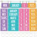 Colorful Calendar Bulletin Board Set Colorful Flip Calendar with Holder Colorful Classroom Decoration with 54 Date Cards Adjustable Calendar Holder for Classroom Home Decor Supplies
