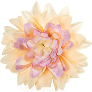 Fabric Flowers Heads for Craft, 15 Pcs Artificial Dahlias Flower Heads Bulk, 3.5 Inch Coffee Silk Flowers Heads Artificial Flowers for Home Wedding, Hat Decoration, DIY Wreath, Scrapbooking