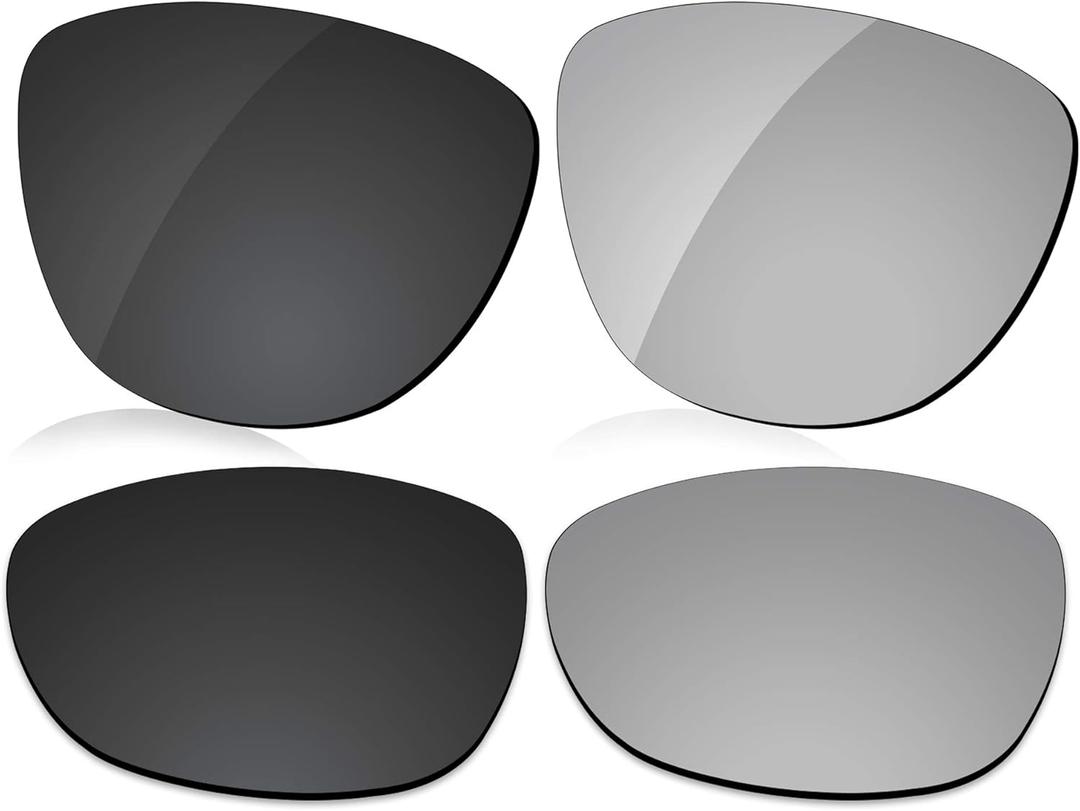 Polarized Lens Replacement for Oakley Fringe OO9124 Sunglass - More Options (Dark Black + Silver Grey)