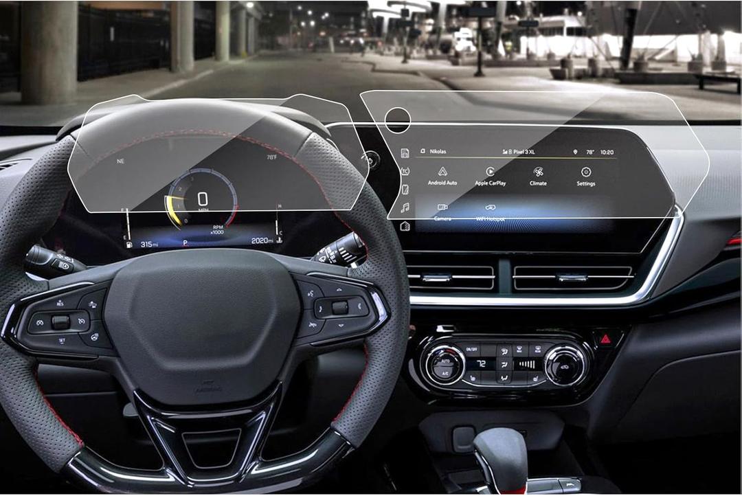 SXCY 2PCS for 2024 2025 2026 Chevrolet Trax/Trailblazer Screen Protector 2024 2025 2026 Trax Accessories Tempered Glass [GPS 11 In+Dash 8 In] Touch Screen Cover