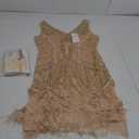 BABEYOND Women's Flapper Dresses 1920s V Neck Beaded Fringed Great Gatsby Dress 2XL