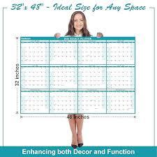 32" x 48" Exellewis 2026 Wall Calendar Erasable, Wet & Dry Erase Large Laminated Annual Yearly Planner - 12 Month Horizontal/Vertical Calendar January to December for Easy Planning, Organizing