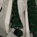 4 Pcs Christmas Tree-Shaped Flameless Taper Candles with Remote and Timer, 9.8'' Real Wax LED Window Candlesticks, 3D Flame Wick Battery Operated Christmas Tree Candles for Holiday Decoration (Green)