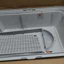 Enclosed Stainless Steel Litter Box, Large Metal Litter Box with Lid, Front & Top Entry, Odor Control & Dog Proof, Scratch-Resistant, Easy Clean (White)