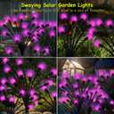 Kohlrabi Solar Garden Lights Outdoor, 2 Pack 16 LED Solar Pink Firefly Lights Waterproof, Sway by Wind, Swaying Light for Yard Patio Backyard Garden Planter Flower Bed Pathway Outdoor Decoration