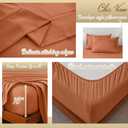 Full Sheet Set,4 Pieces Hotel Luxury Breathable Soft Microfiber Bedsheets, Anti Pilling Deep Pockets Easy Care Bed Sheets, Brunt Orange