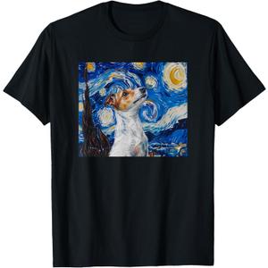 Mens Womens JRT Dog Lover Starry Night Jack Russell Lover T-Shirt XL